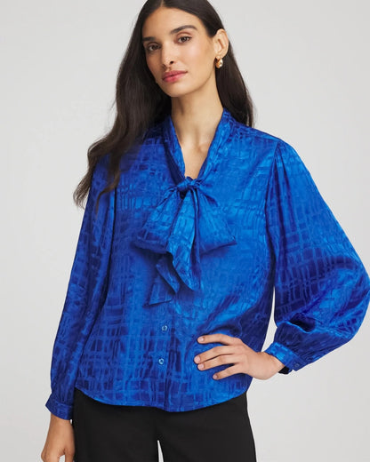 Chico's Latest | Jacquard Tie-Front Blouse