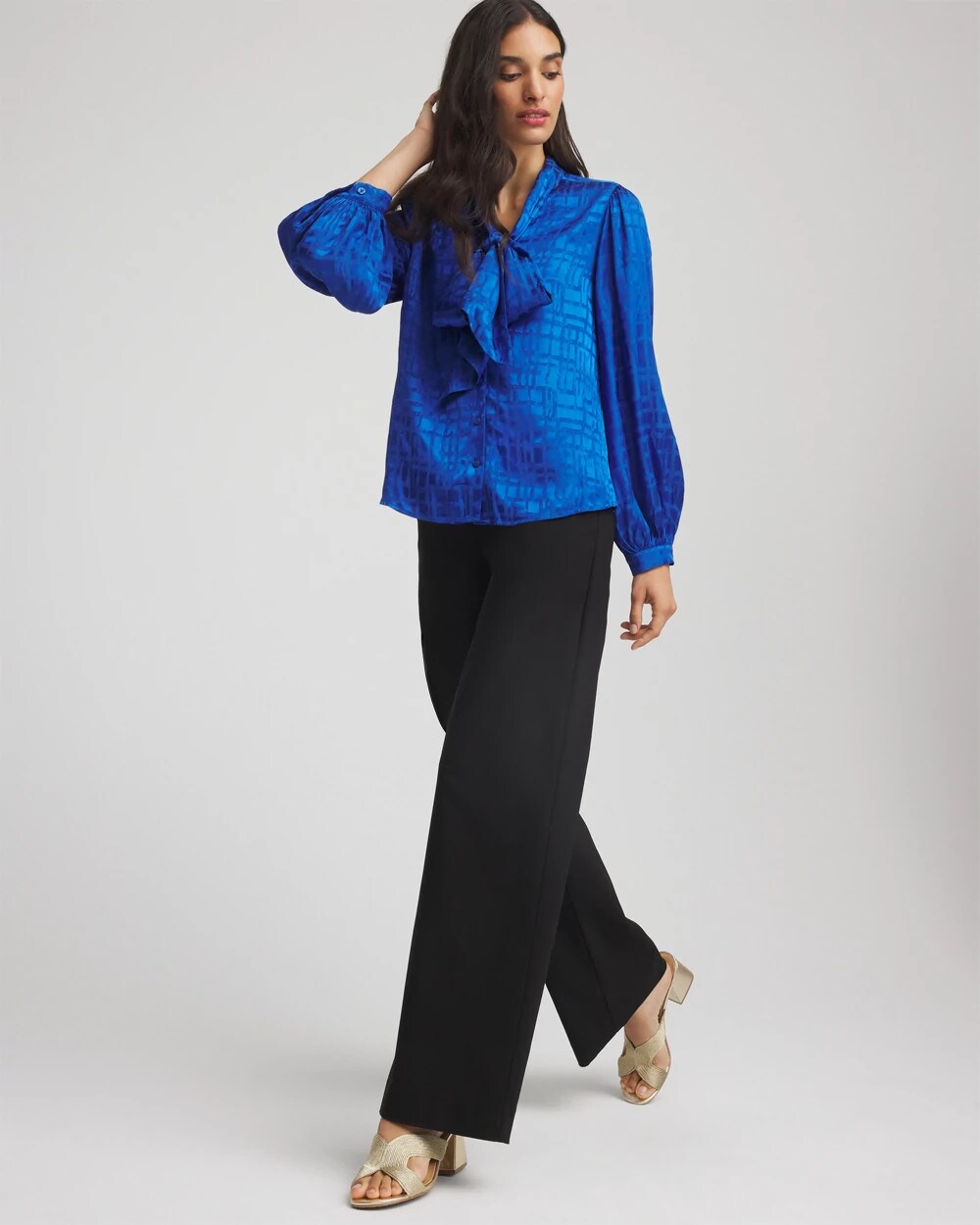 Chico's Latest | Jacquard Tie-Front Blouse