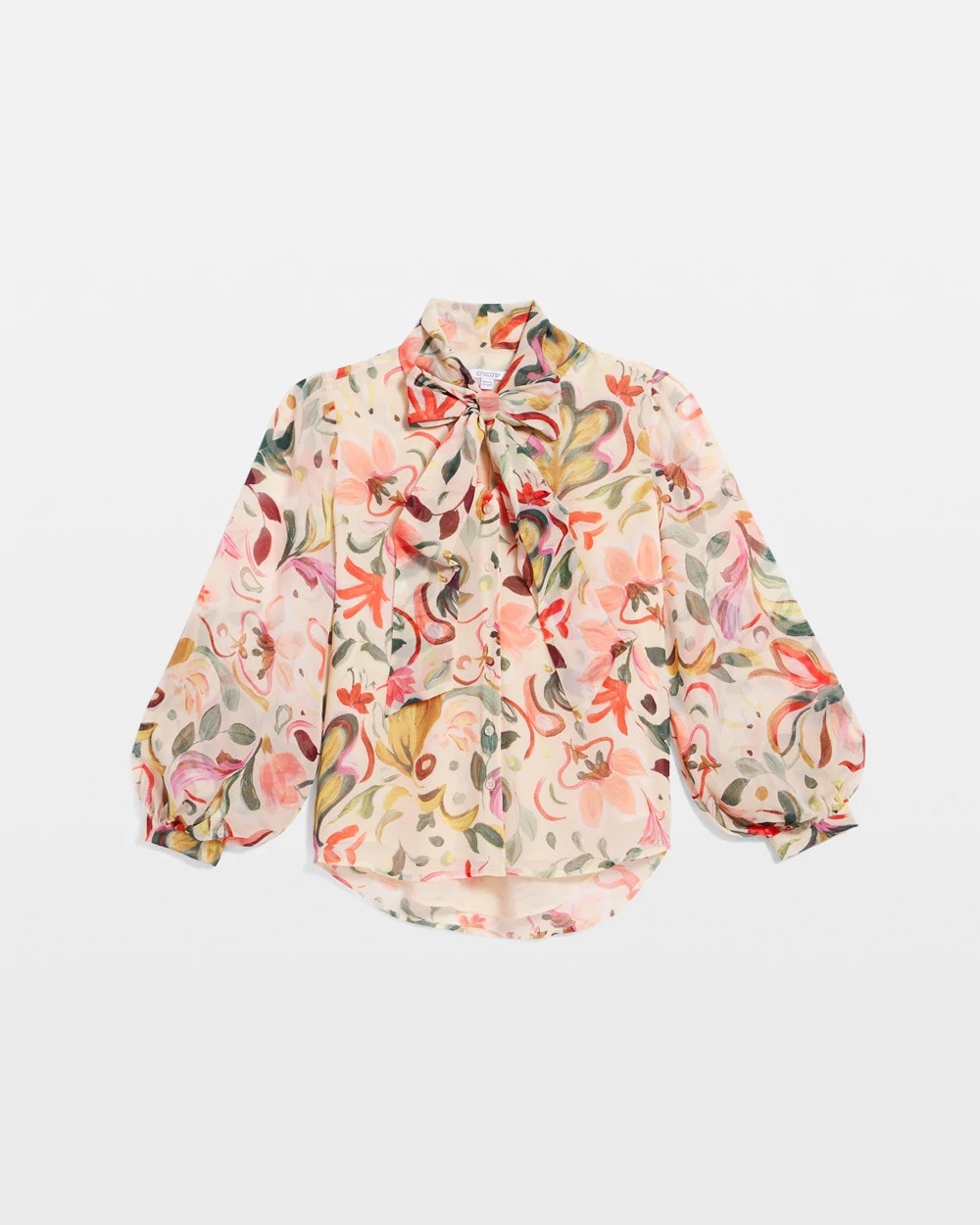 Chico's Hot Sale | Floral Jacquard Tie-Front Blouse