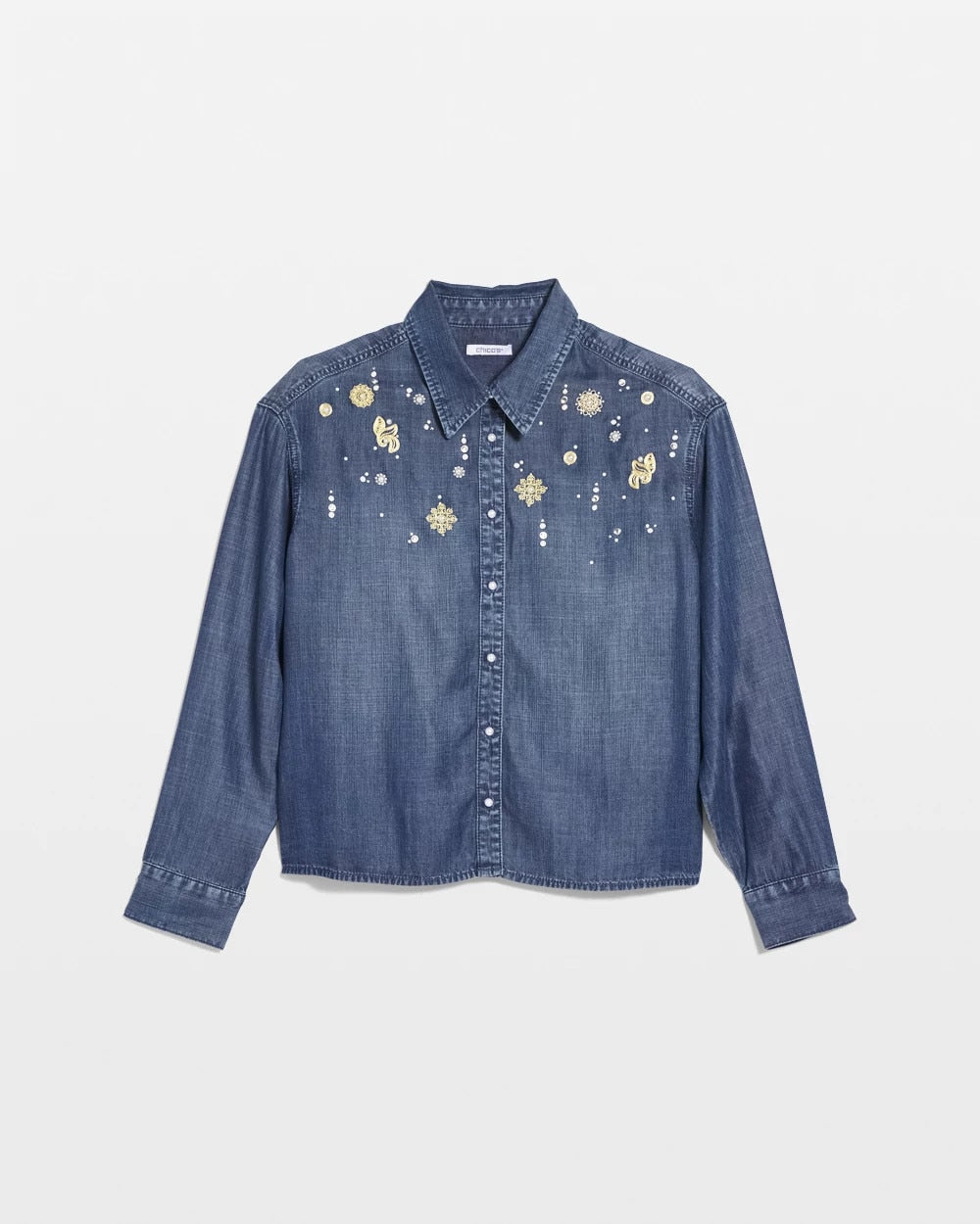 Chico's Latest | Embellished Tencel Collar Shirt