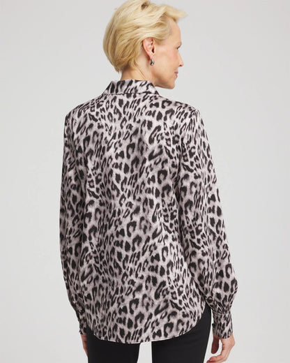 Chico's Classic | Faux Silk Snowy Animal Shirt