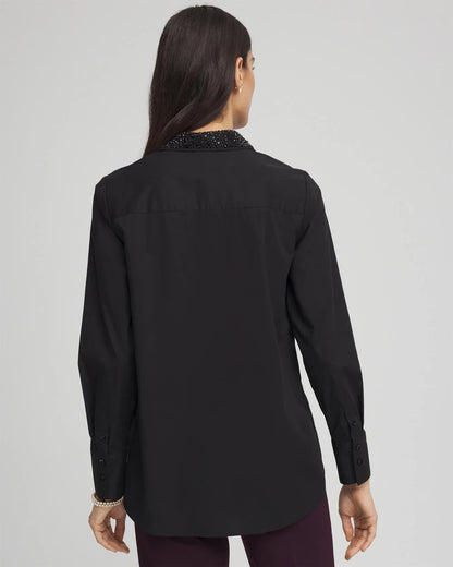 Chico's Signature | Tonal Jewels Poplin Shirt