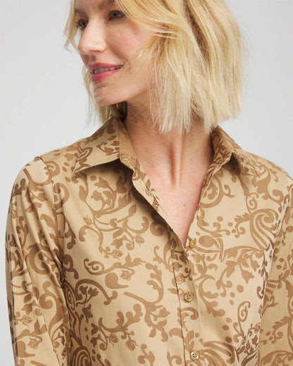 Chico's Latest | No Iron™ Jacquard Scrolls  Shirt