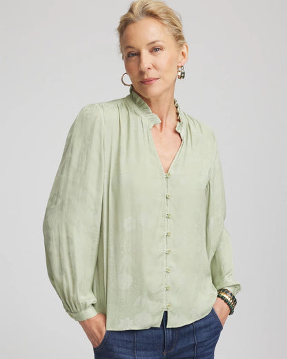 Chico's Trending | Jacquard Georgette Peasant Blouse