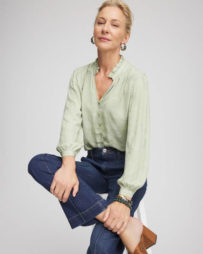 Chico's Trending | Jacquard Georgette Peasant Blouse