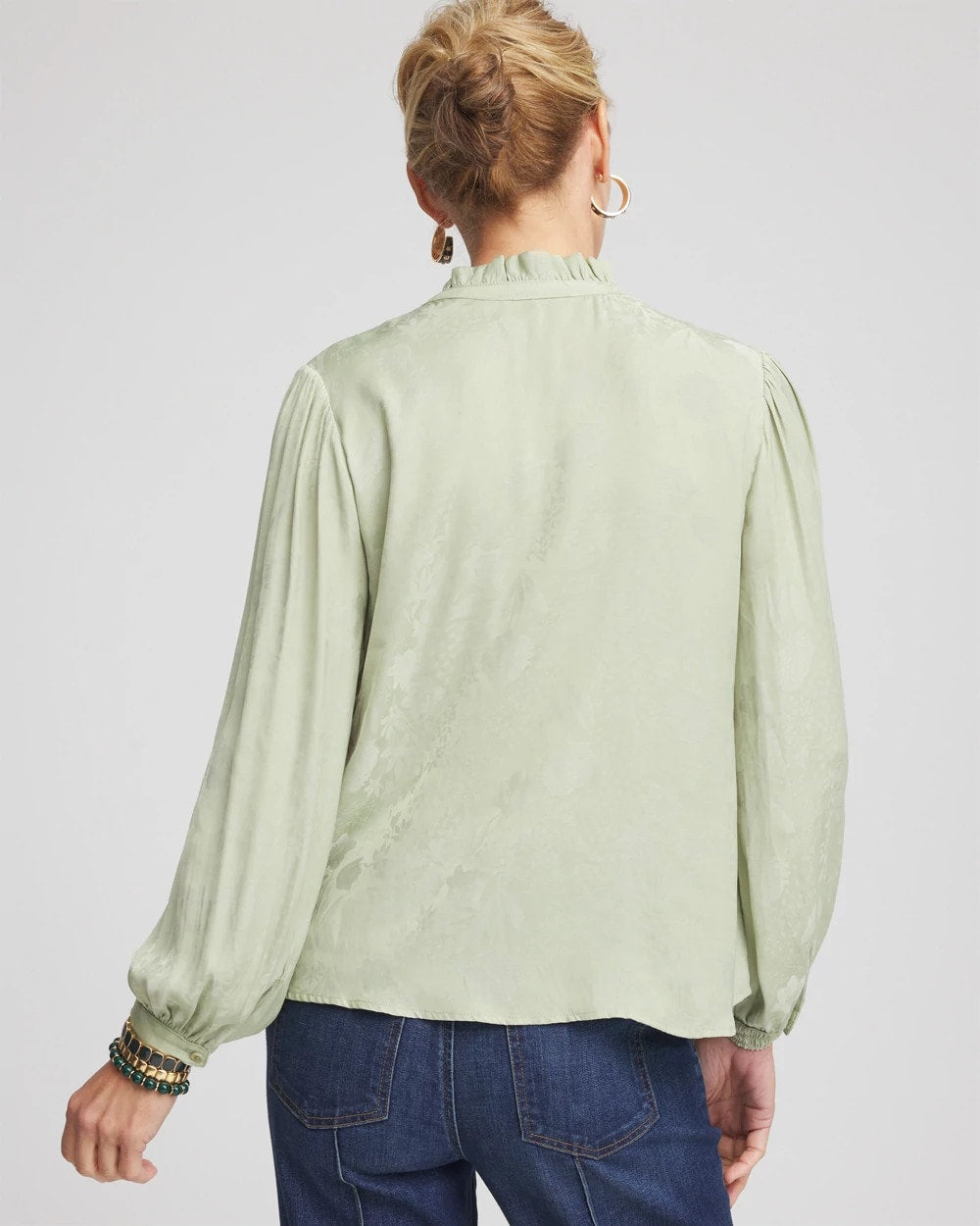 Chico's Trending | Jacquard Georgette Peasant Blouse