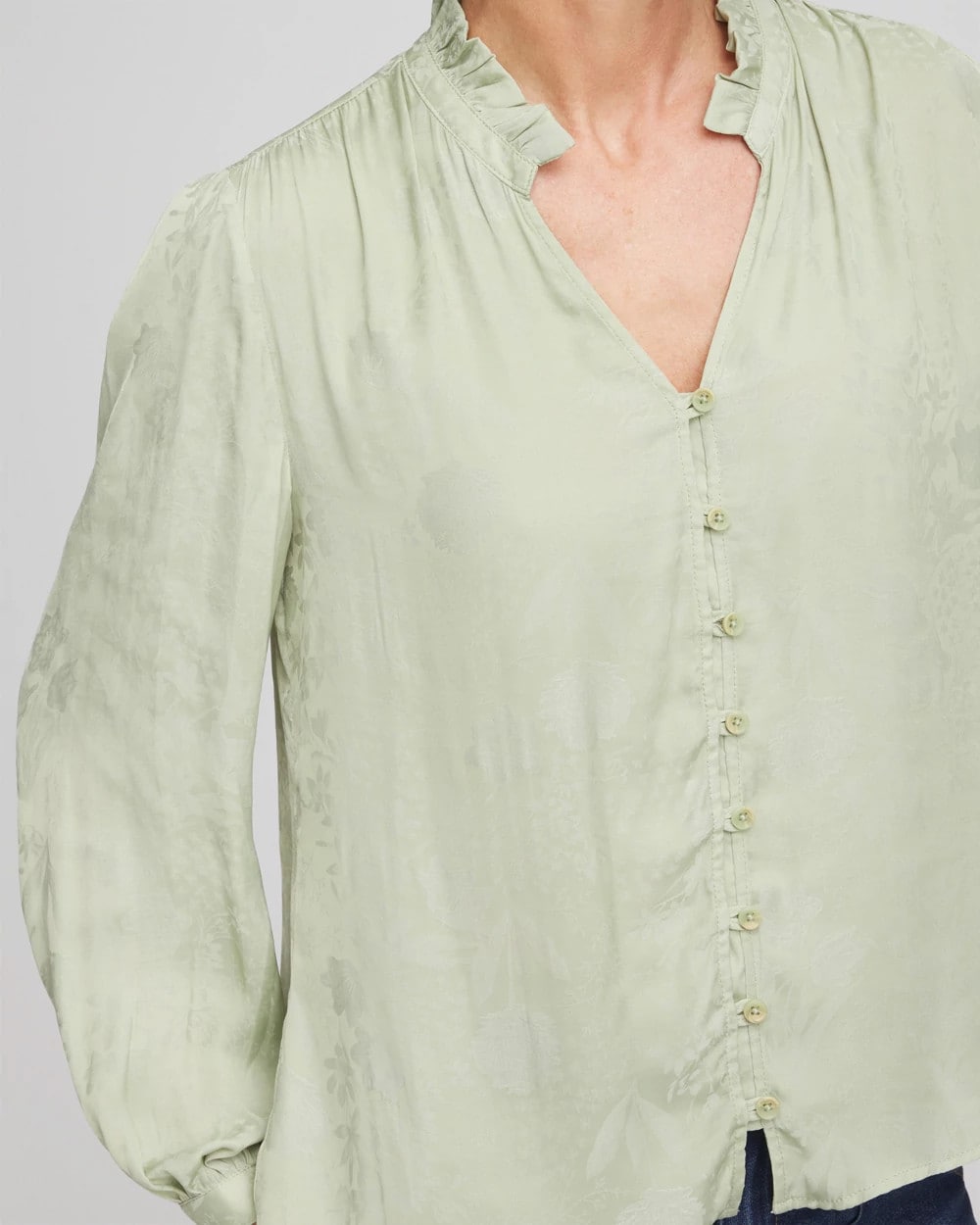 Chico's Trending | Jacquard Georgette Peasant Blouse