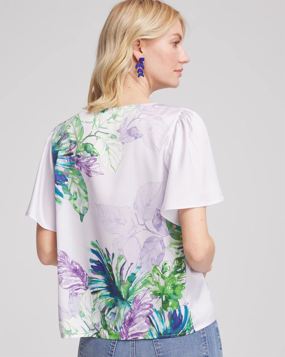 Chico's Hot Sale | Flutter Sleeve Satin Top
