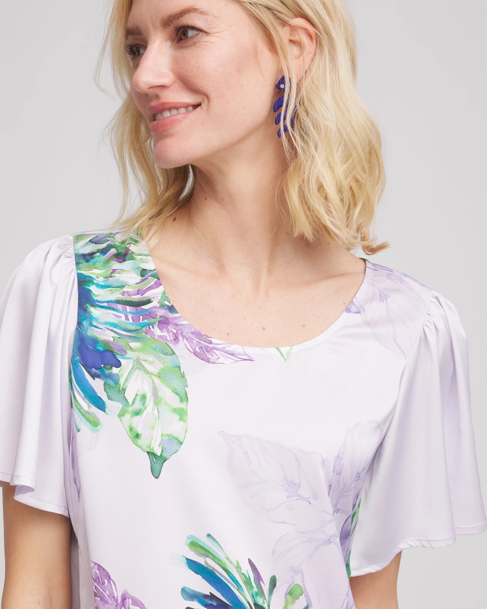 Chico's Hot Sale | Flutter Sleeve Satin Top
