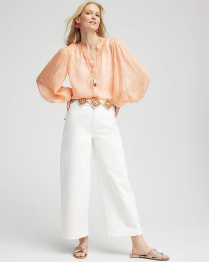 Chico's Sale | Metallic Jacquard Blouse
