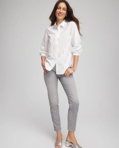 Chico's Discount | Jeweled Poplin Shirt