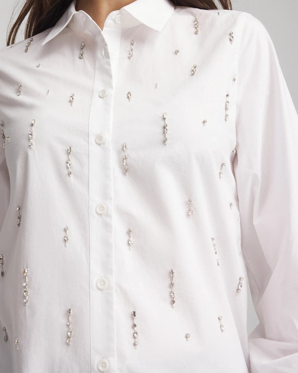 Chico's Discount | Jeweled Poplin Shirt