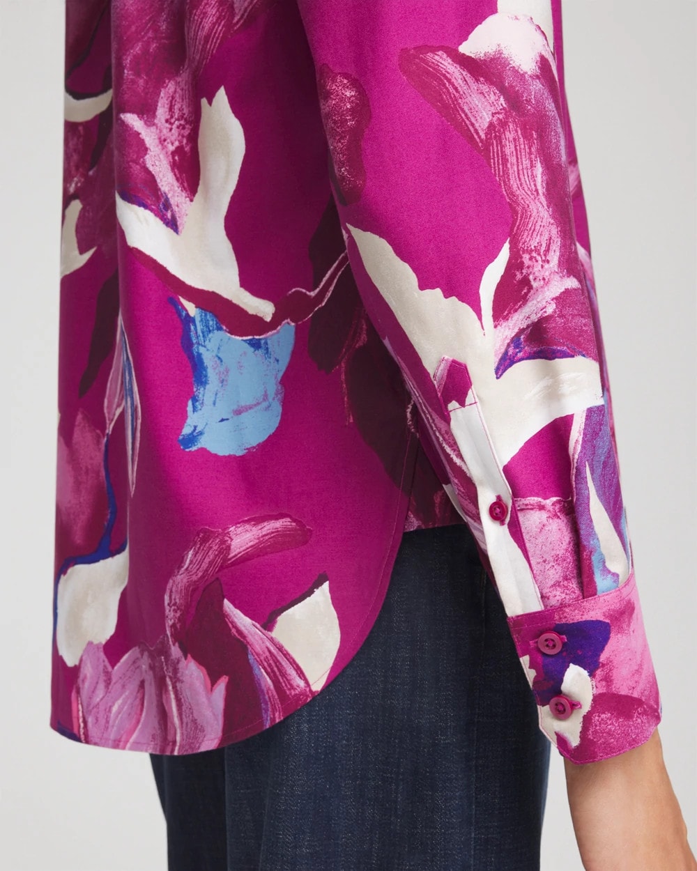 Chico's Quality | No Iron™ Floral-Paint-Print Shirt