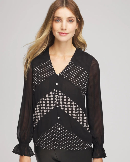 Chico's Deals | Georgette Polka Dot Blouse