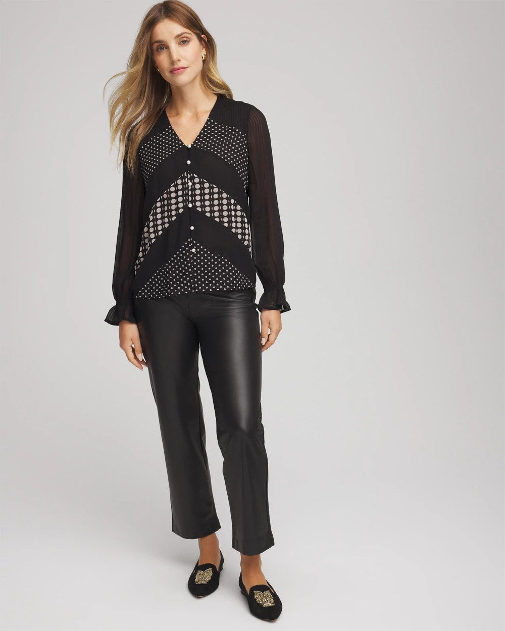 Chico's Deals | Georgette Polka Dot Blouse