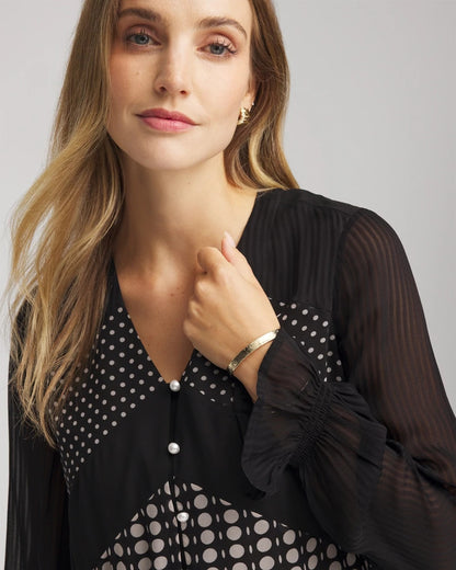 Chico's Deals | Georgette Polka Dot Blouse