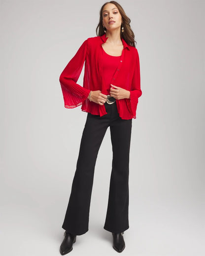 Chico's Best Price | Pleated Georgette Blouse