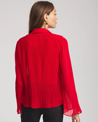 Chico's Best Price | Pleated Georgette Blouse