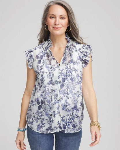 Chico's Smart Buy | Butterfly Ruffle Collar Blouse