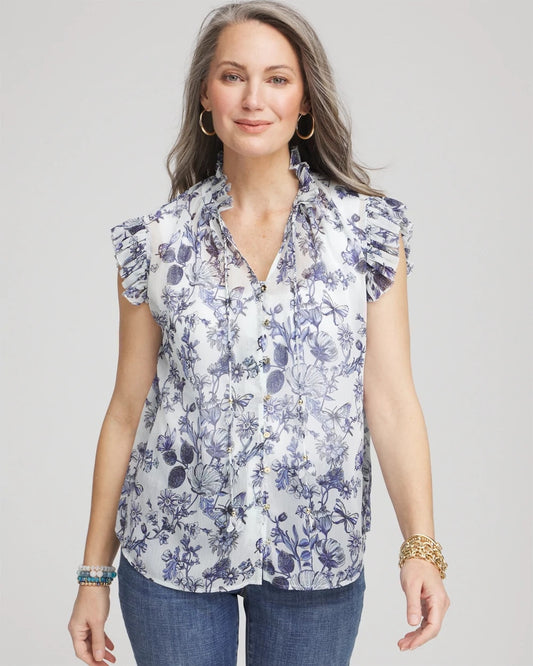 Chico's Smart Buy | Butterfly Ruffle Collar Blouse