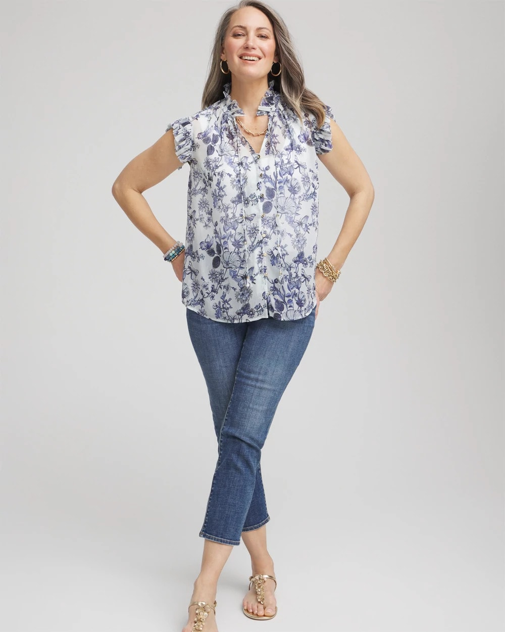 Chico's Smart Buy | Butterfly Ruffle Collar Blouse