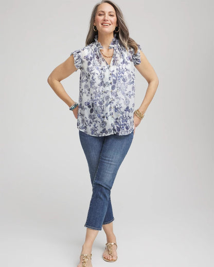 Chico's Smart Buy | Butterfly Ruffle Collar Blouse