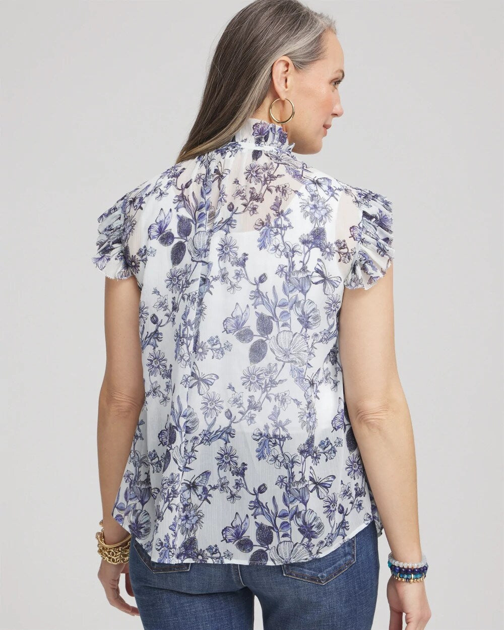 Chico's Smart Buy | Butterfly Ruffle Collar Blouse