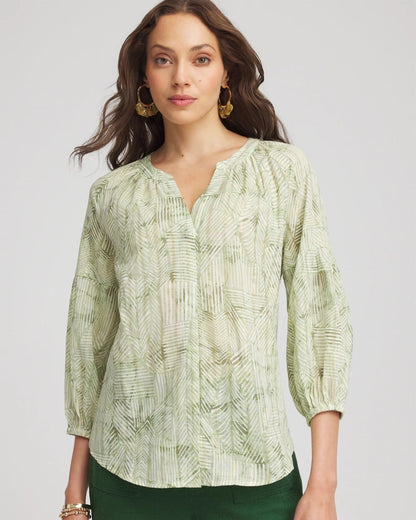 Chico's Exclusive | Lurex Stripe Cotton Blouse