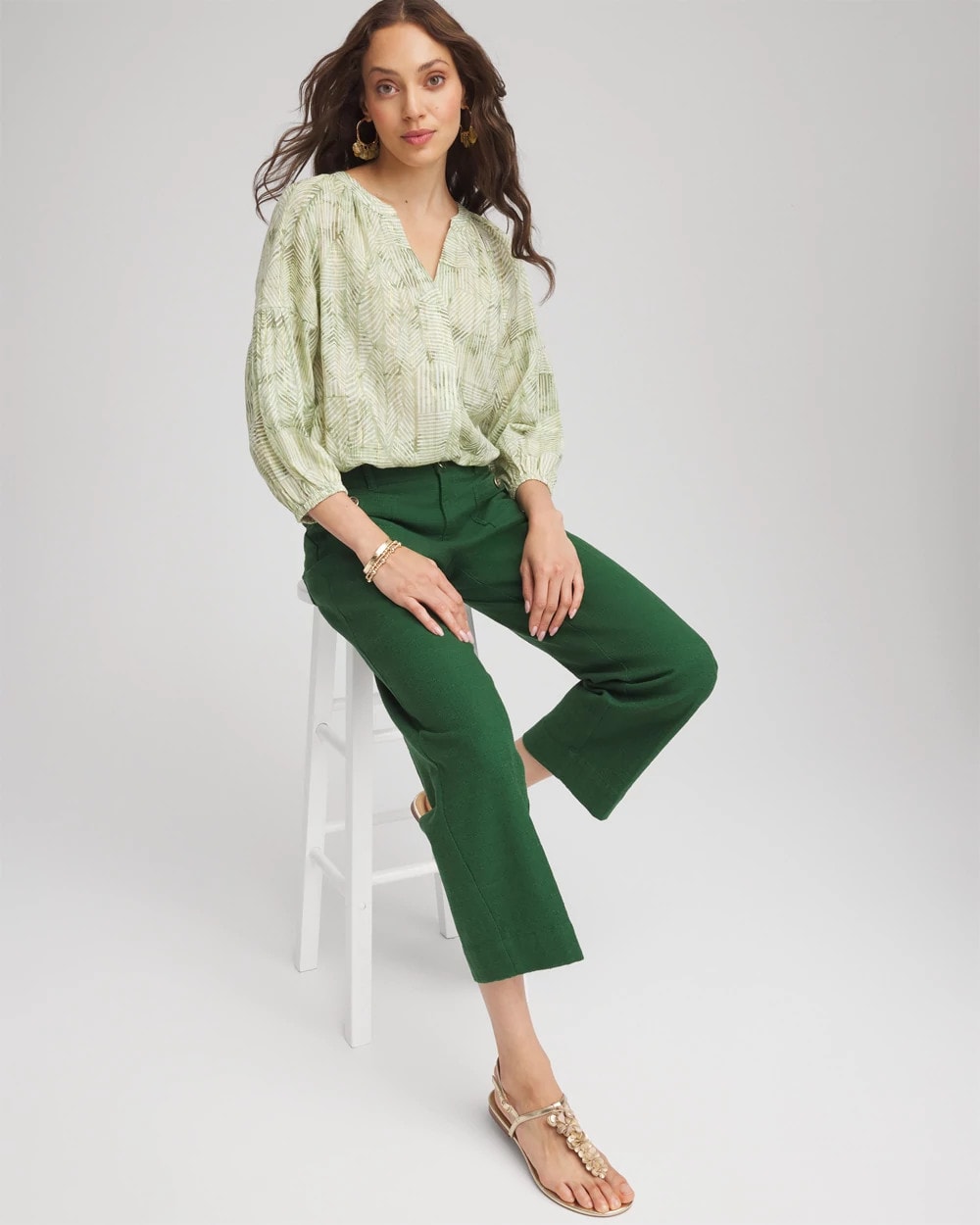 Chico's Exclusive | Lurex Stripe Cotton Blouse