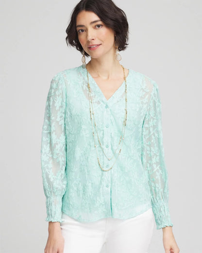 Chico's Latest | Floral Soutache V-Neck Blouse