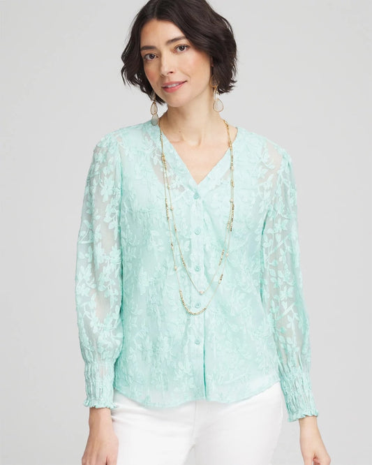 Chico's Latest | Floral Soutache V-Neck Blouse