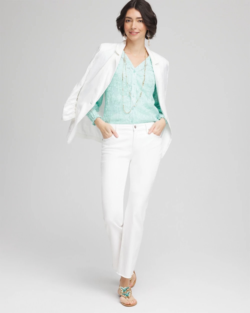 Chico's Latest | Floral Soutache V-Neck Blouse