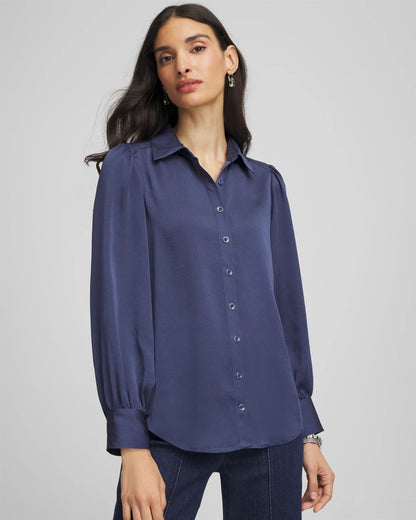 Chico's Great Value | Puff Sleeve Satin Blouse