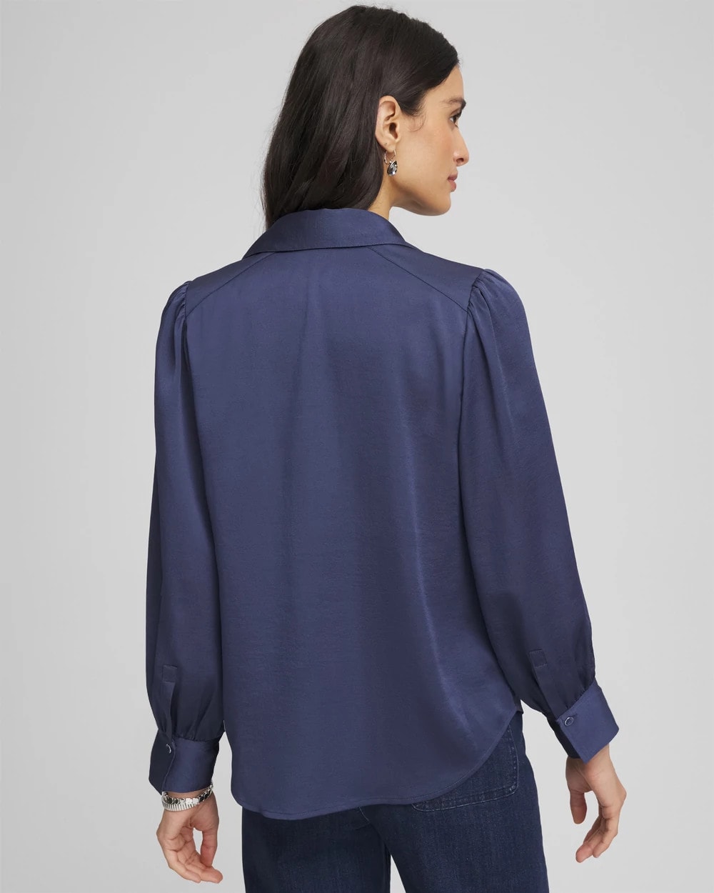 Chico's Great Value | Puff Sleeve Satin Blouse