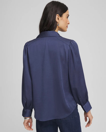 Chico's Great Value | Puff Sleeve Satin Blouse