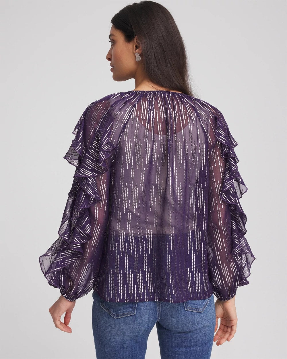 Chico's Discount | Georgette Ruffle Sleeve Blouse