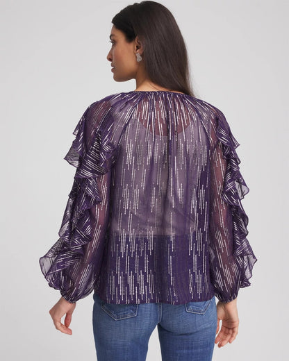 Chico's Discount | Georgette Ruffle Sleeve Blouse