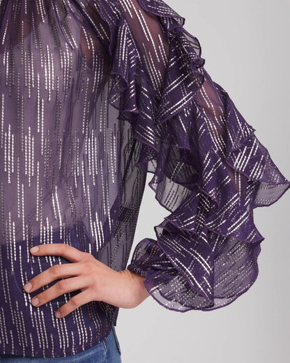 Chico's Discount | Georgette Ruffle Sleeve Blouse