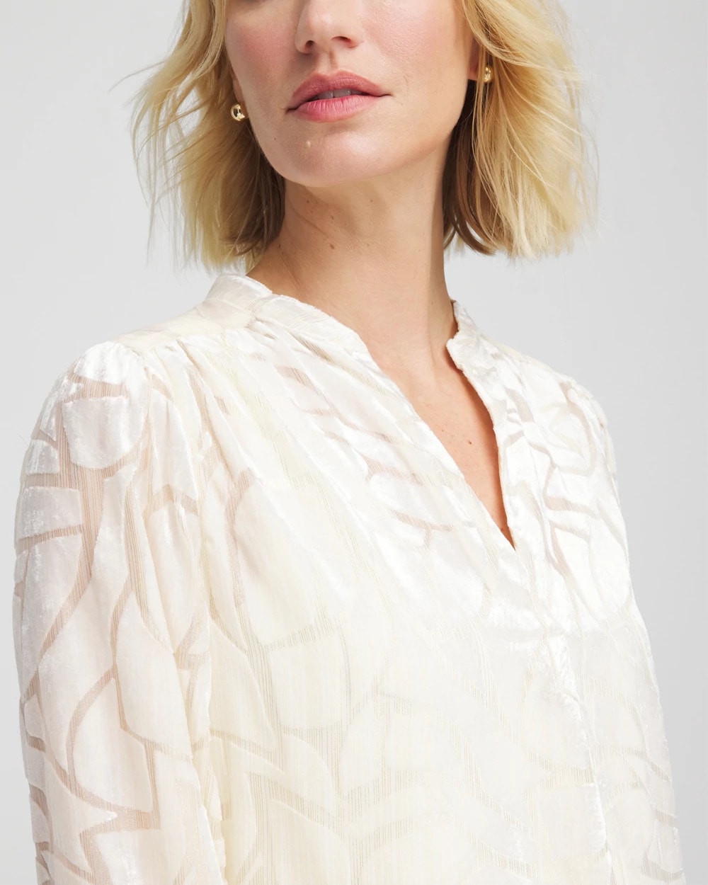 Chico's Best Price | Cream Burnout Pullover Blouse