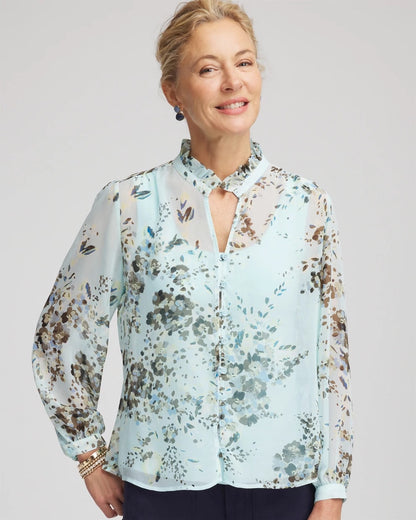 Chico's Top Pick | Floral Georgette Peasant Blouse