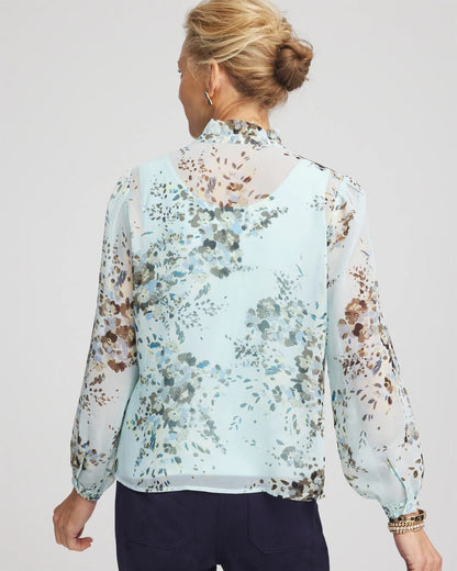 Chico's Top Pick | Floral Georgette Peasant Blouse