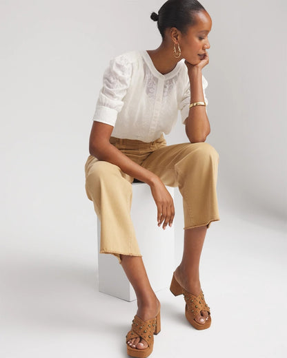 Chico's Hot Sale | Chiffon Puff Sleeve Shirt