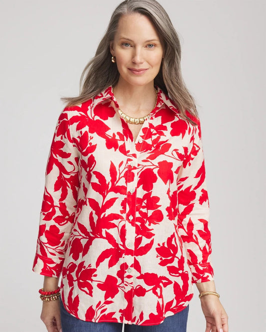 Chico's Best Price | No Iron™ Floral Linen Shirt