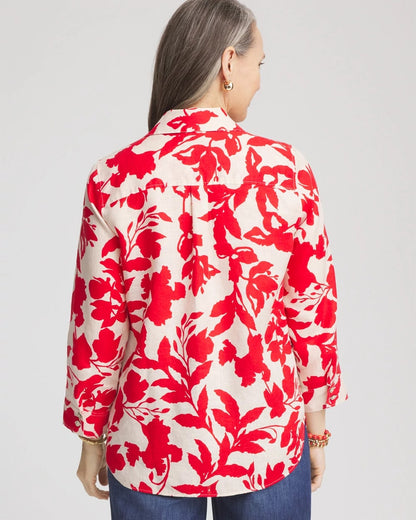 Chico's Best Price | No Iron™ Floral Linen Shirt