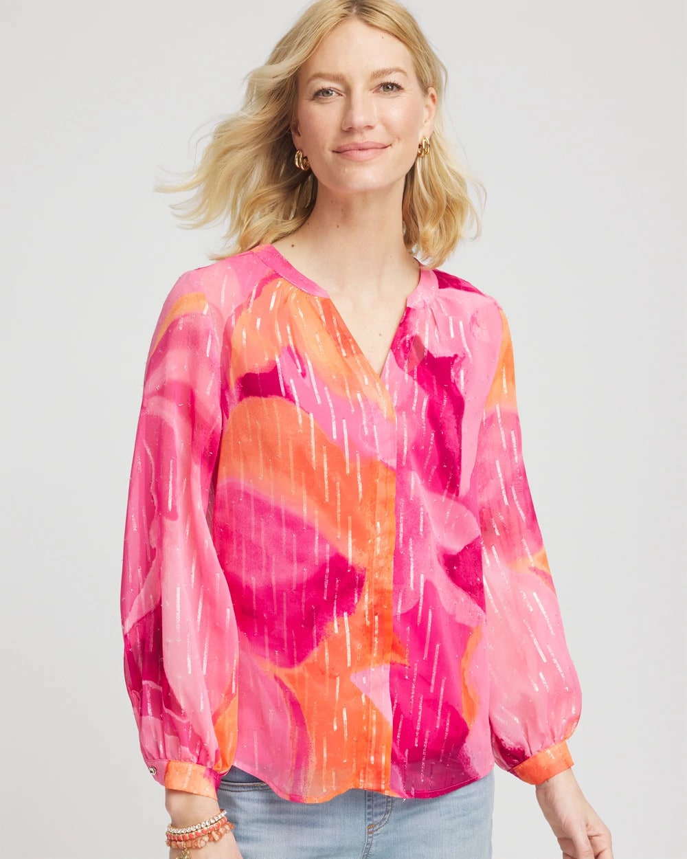 Chico's Smart Buy | Watercolor Classic Fit Chiffon Blouse