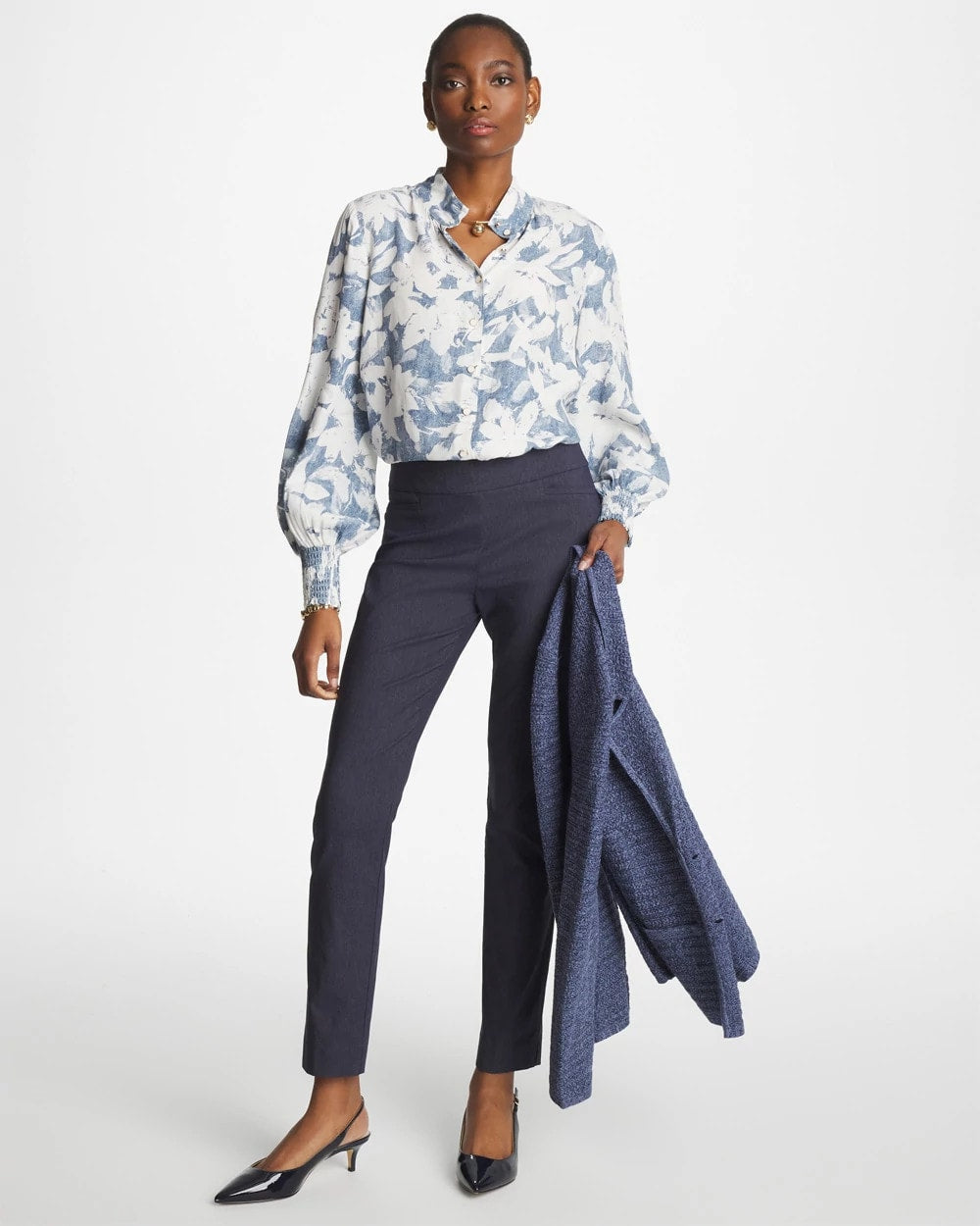 Chico's Quality | Faux Silk Mockneck Blouse