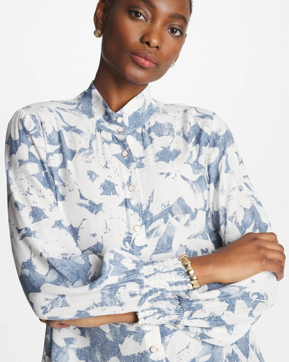 Chico's Quality | Faux Silk Mockneck Blouse