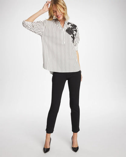 Chico's Value | Striped Poplin Applique Tunic