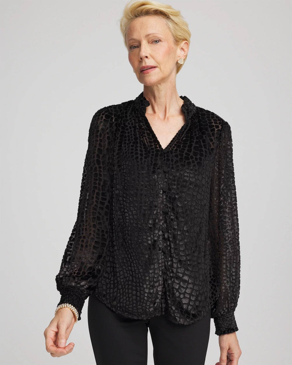 Chico's Popular | Burnout Velvet Blouse
