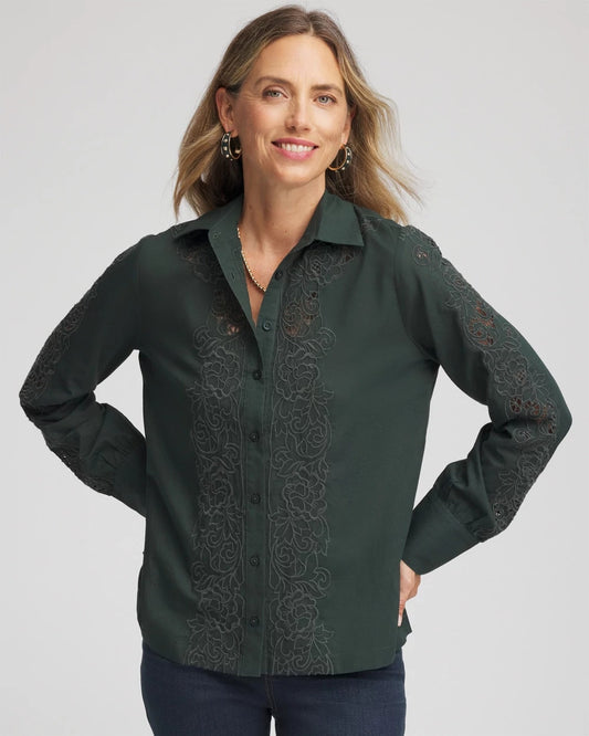 Chico's Classic | Lace Cotton Voile Shirt